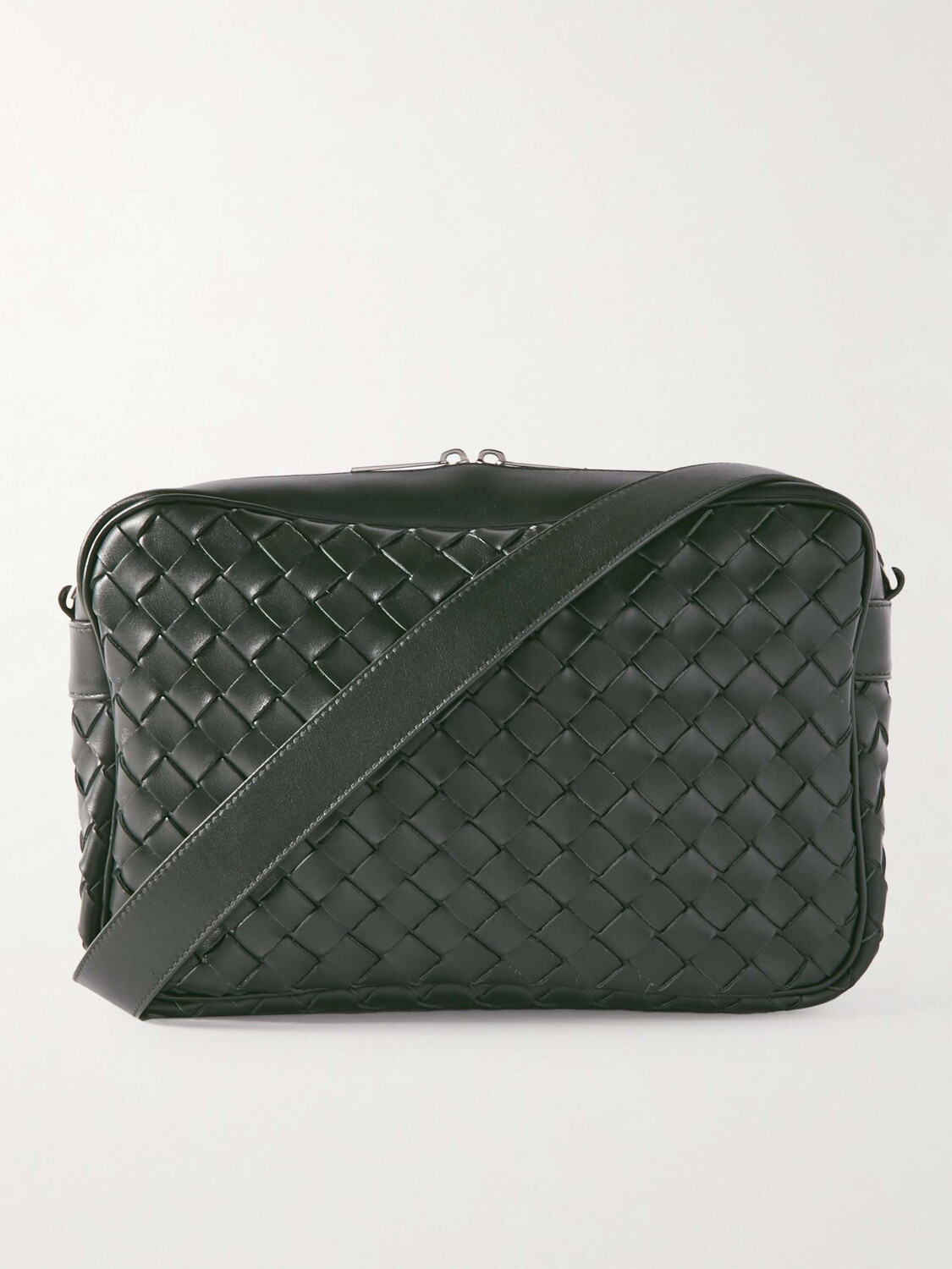 

Кожаная сумка-мессенджер Intrecciato BOTTEGA VENETA, зеленый