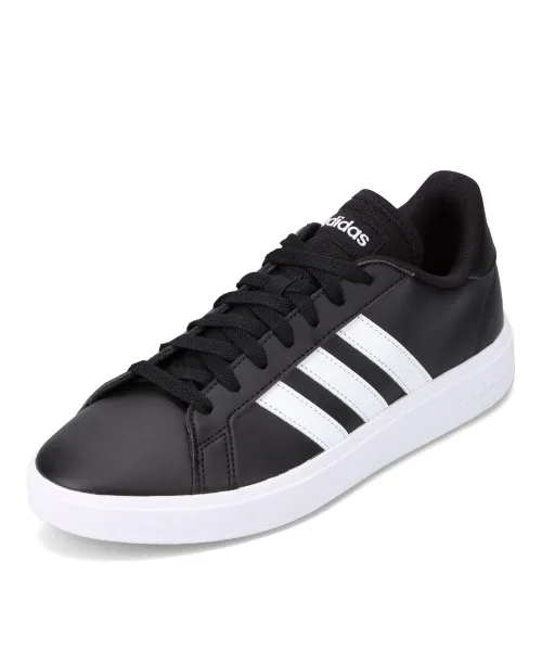 Мужские кроссовки из искусственной кожи adidas GRANDCOURT BASE 2.0 чёрно-белые — фото 4