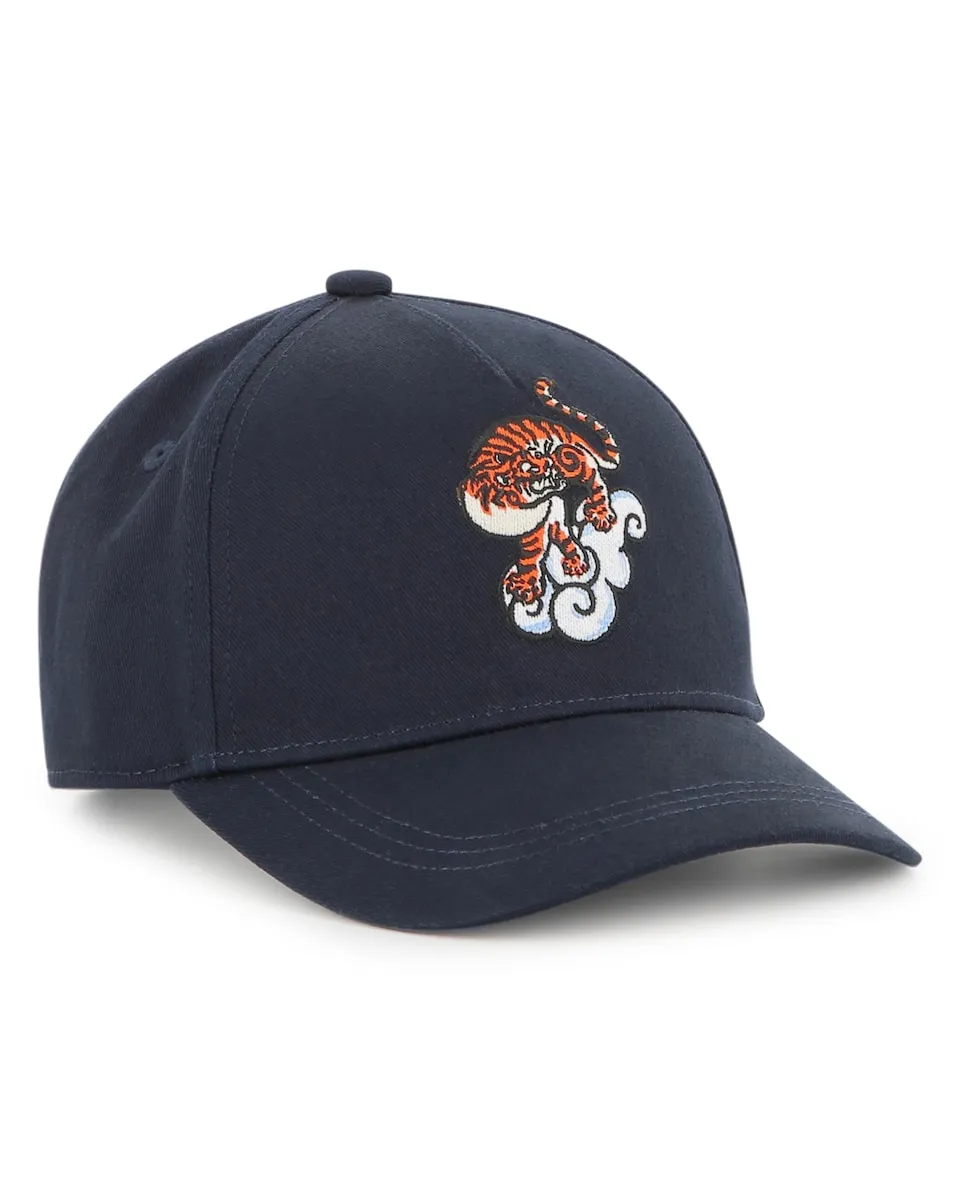 

Синяя хлопковая кепка Kenzo Kids, синий