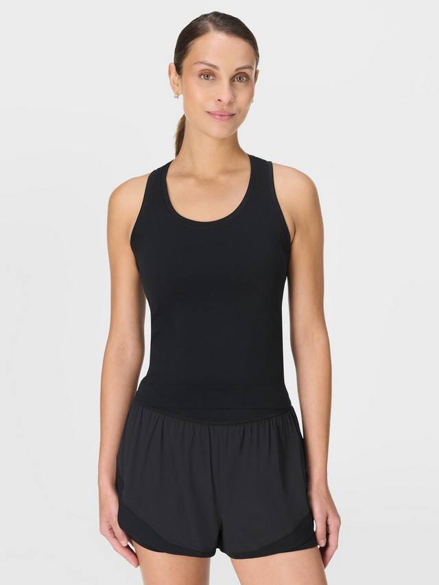 

Атлетик кроп V-образный вырез бесшовный топ для тренировок Sweaty Betty, Black