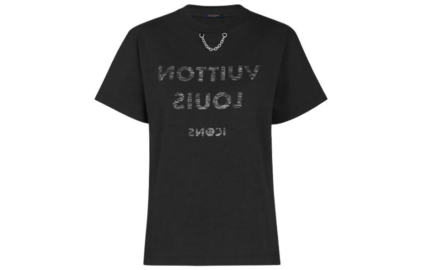 

Футболка женская Louis Vuitton с мини-цепочкой, черный