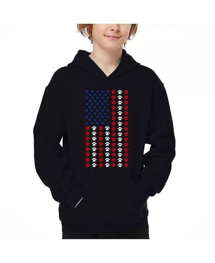 

Толстовка с капюшоном Boys Paws Flag Word Art LA Pop Art, черный