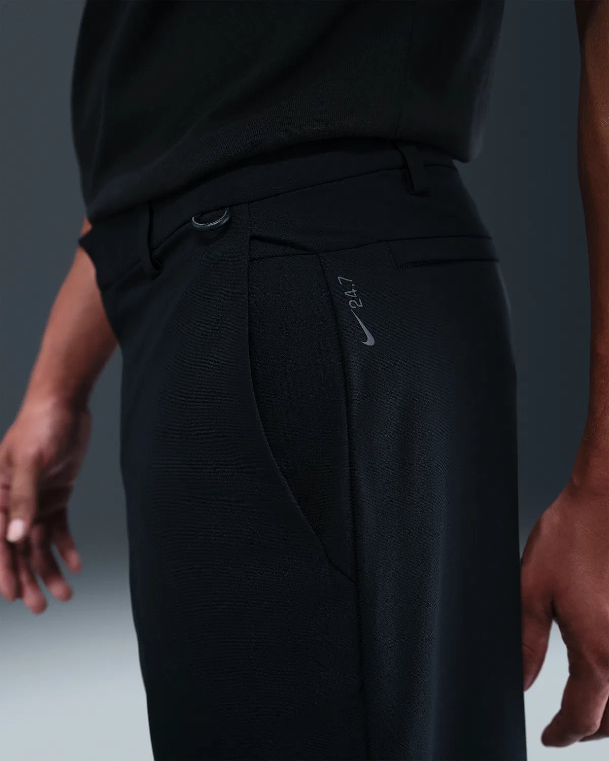 Мужские брюки чинос Nike 24.7 PerfectStretch Dri-FIT свободного кроя, Black/Dark Smoke Grey — фото 3