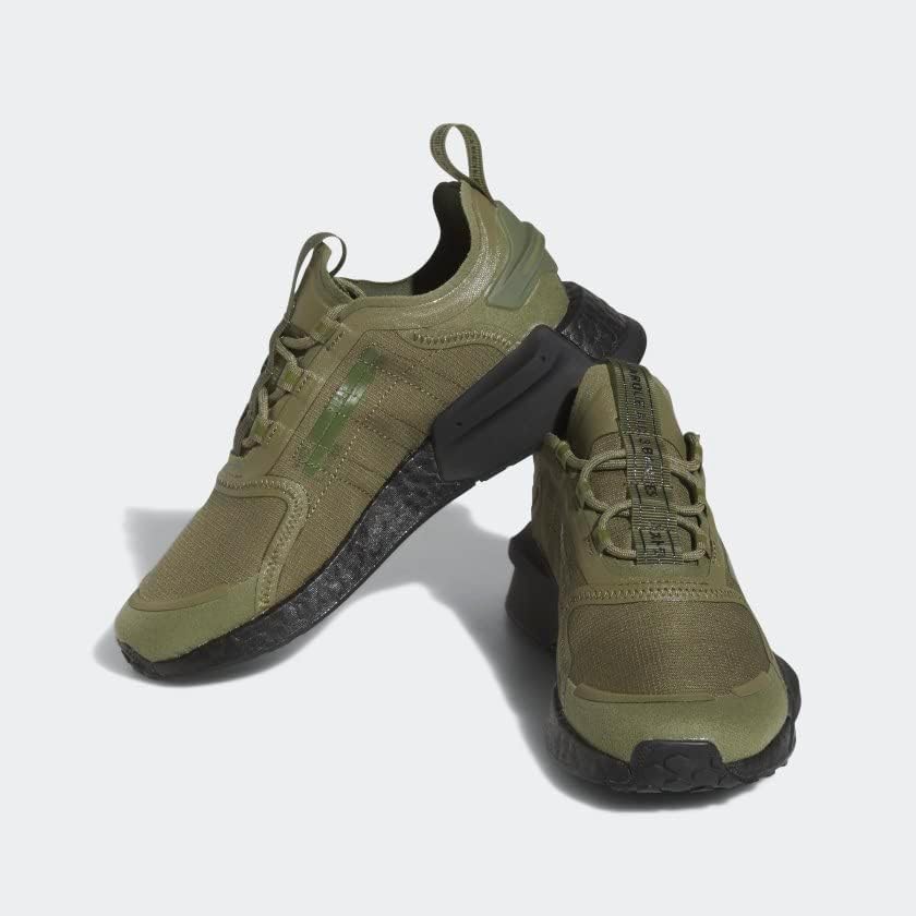 Детские кроссовки для бега adidas NMDV3, черный/оливковый — фото 4