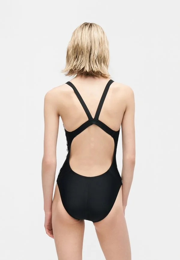 Цельный купальник с логотипом и застежкой-молнией Nike Swim, Black — фото 3