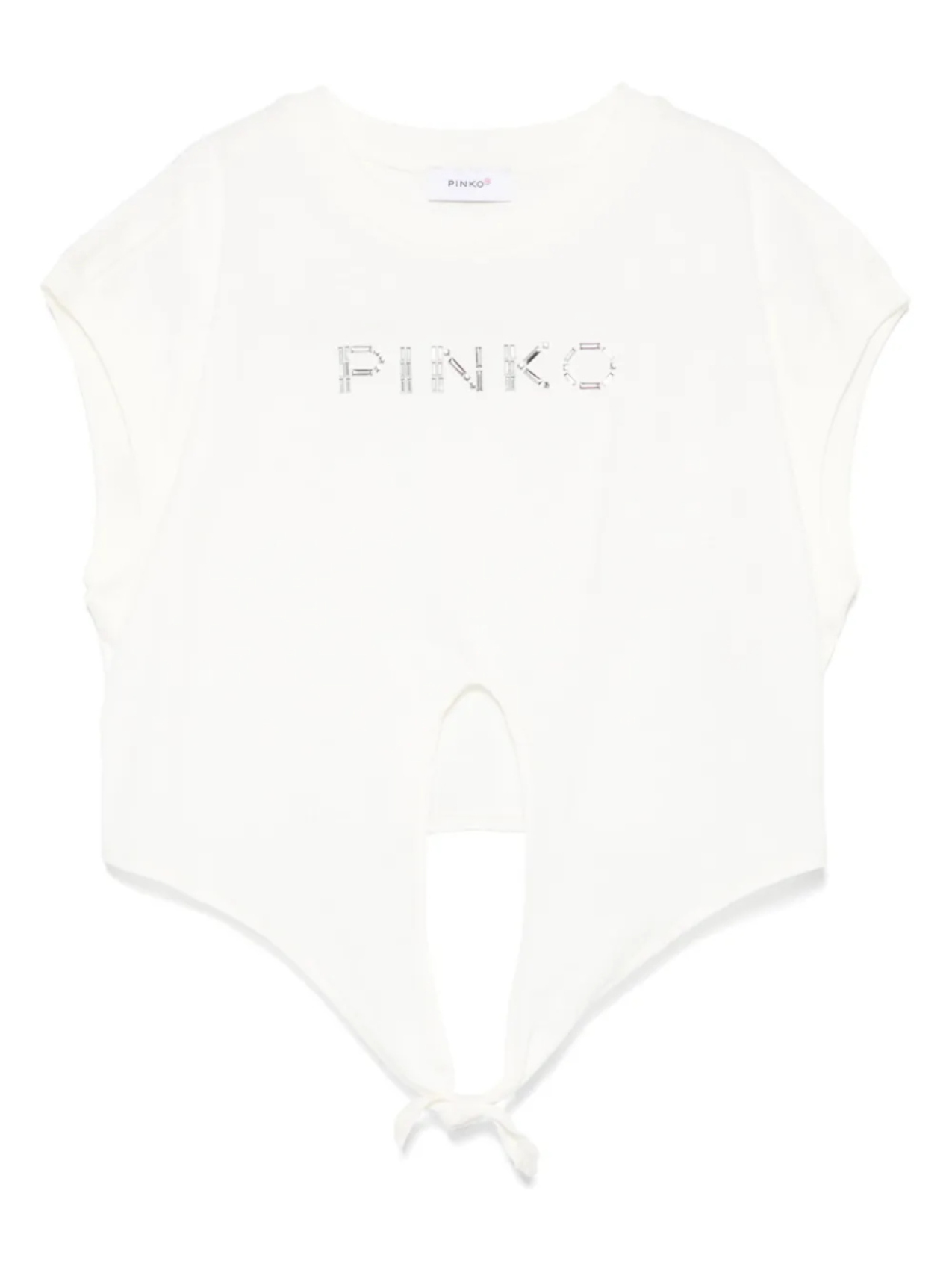

Футболка с логотипом и заклепками Pinko Kids, белый