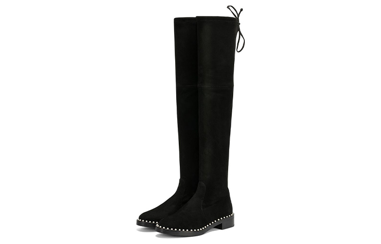SW LOWLAND PEARL Чёрные сапоги выше колена для женщин Stuart Weitzman — фото 4