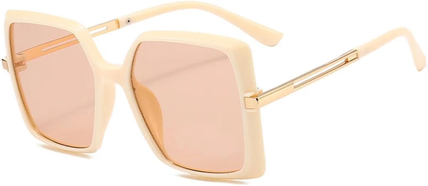 

Модные металлические женские солнцезащитные очки класса люкс для мужчин, для активного отдыха и путешествий, женские очки с защитой от УФ-излучения UV400 TKKTLLT, Beige Tea