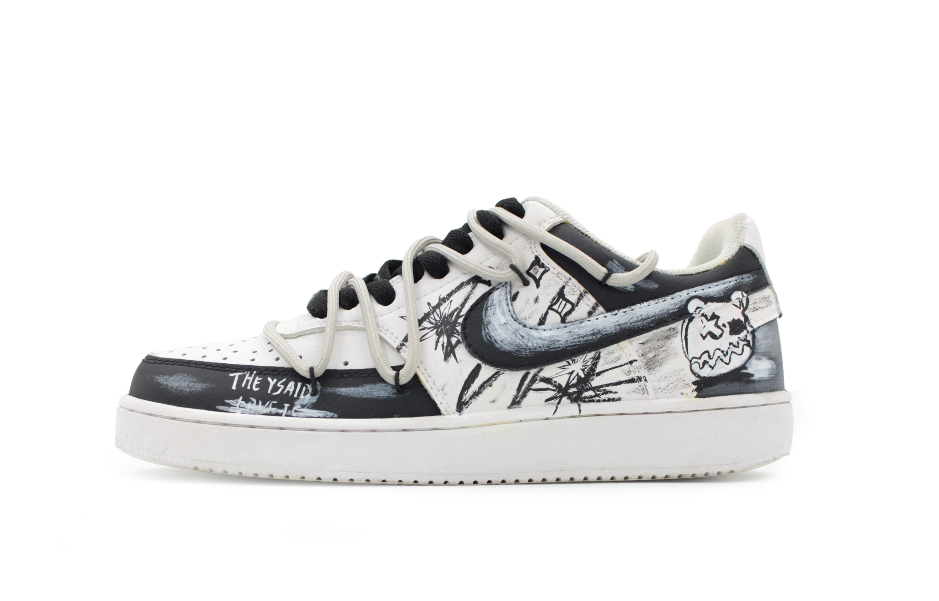 

Nike Кроссовки Court Vision 1 с низким верхом, устойчивые к истиранию и скольжению, мужские, черно-серые