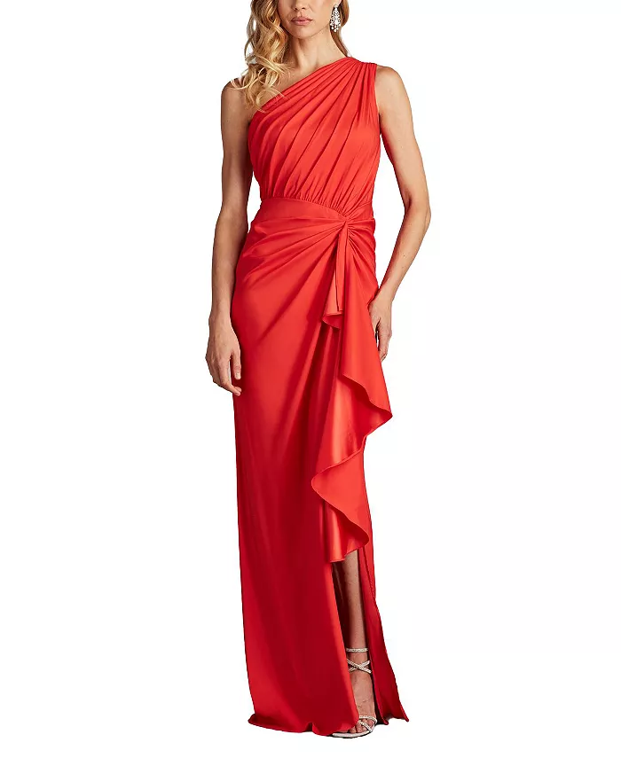 

Женское платье Lena Waterfall с драпировкой Tadashi Shoji, красный