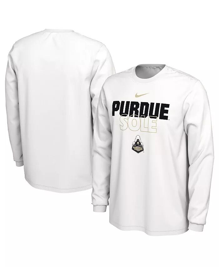 

Мужская белая футболка Purdue Boilermakers On Court с длинным рукавом Nike