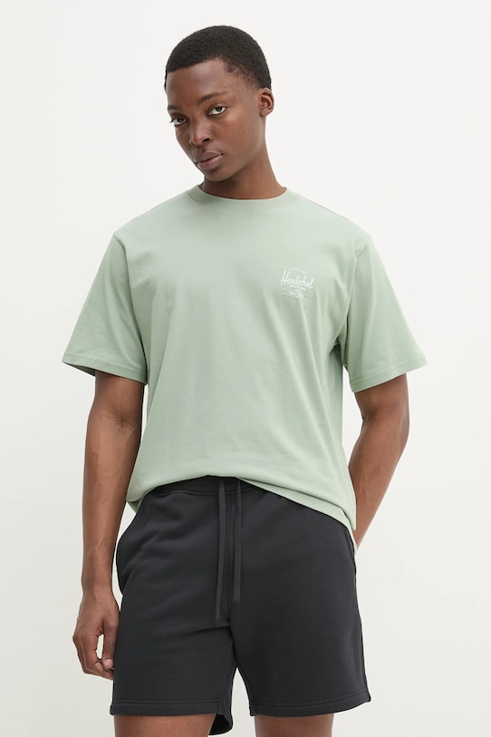 

Хлопковая футболка Herschel, зеленый