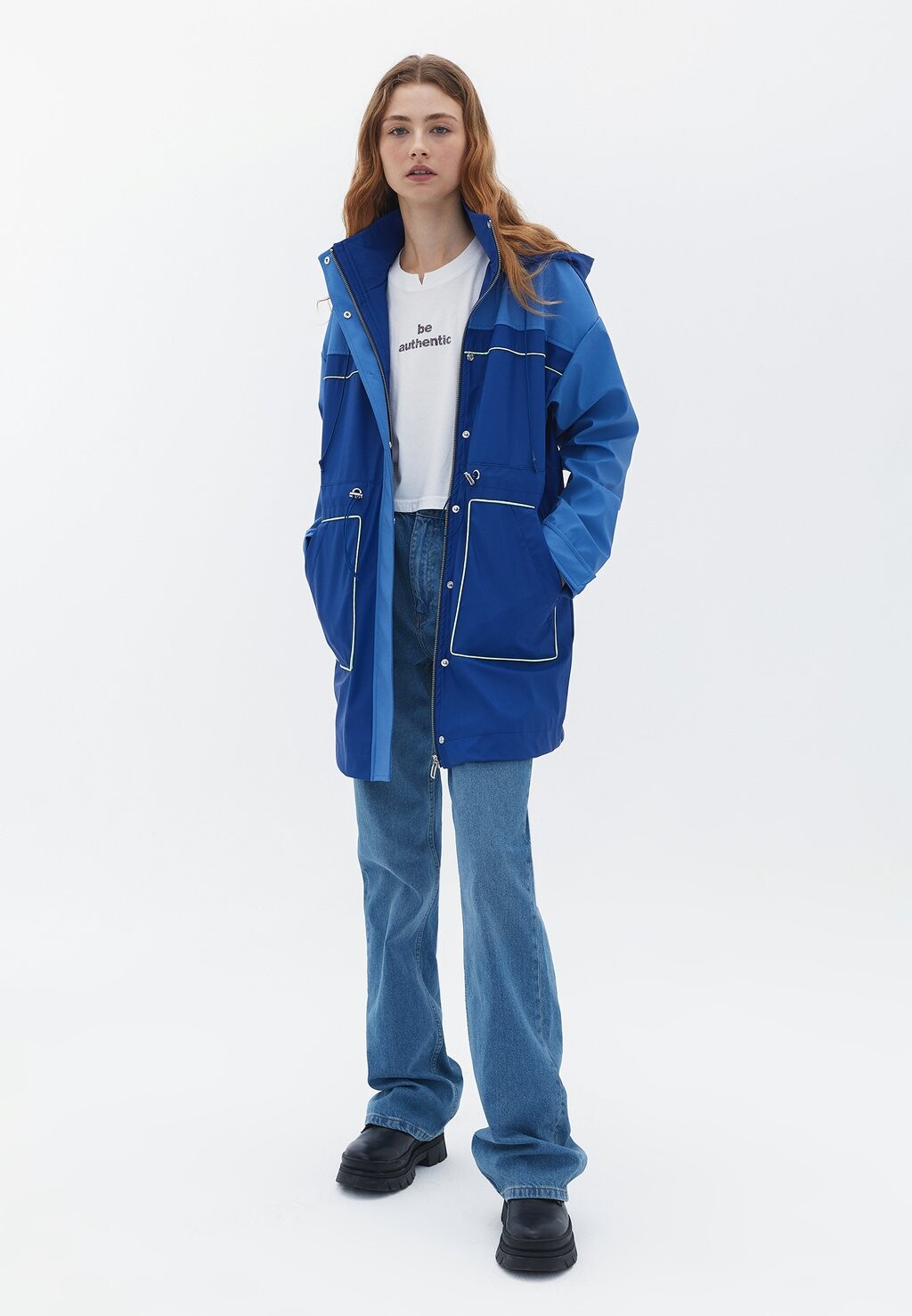 

Короткое пальто HOODED MIDI OXXO, синий