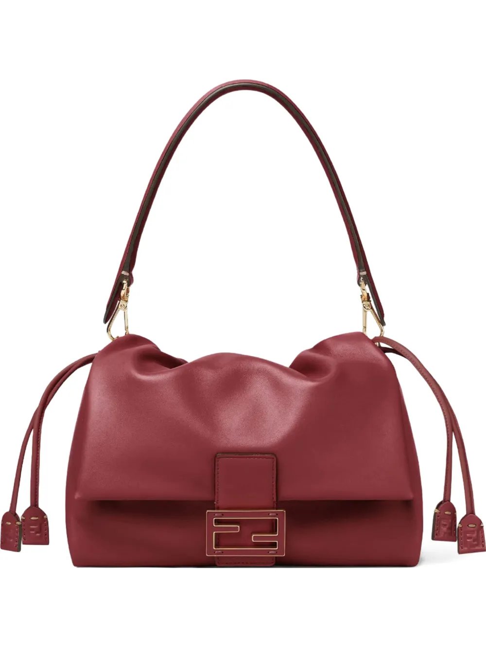 Сумка-тоут Medium Mamma Baguette с пряжкой FF Fendi, красный