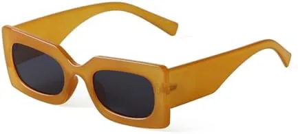 

Модные ретро-солнцезащитные очки в желтых прямоугольных оправах для женщин и мужчин, стильные зеленые солнцезащитные очки с широкой оправой MTZJH, C6 Caramel Gray