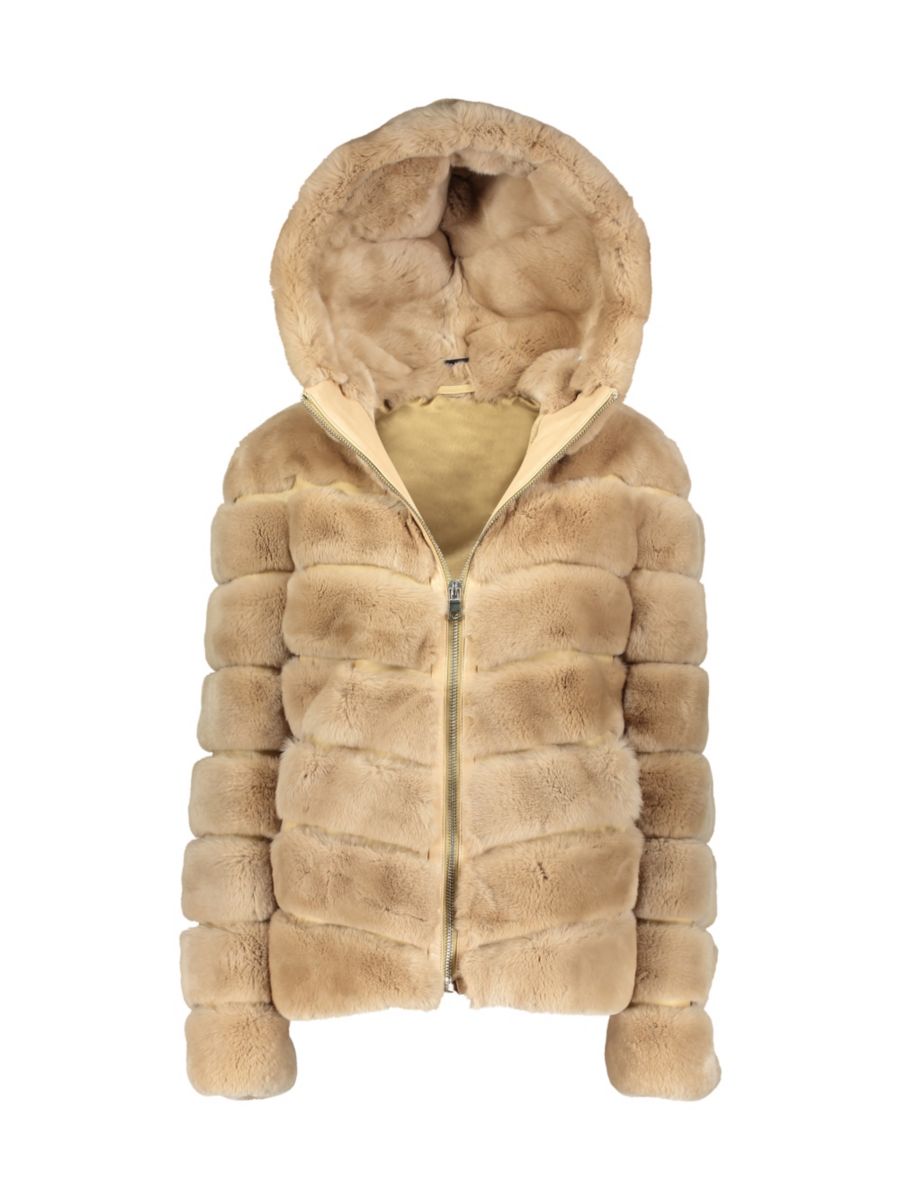 

Двусторонняя куртка из овчины с капюшоном Made For Generations WOLFIE FURS, желто-коричневый