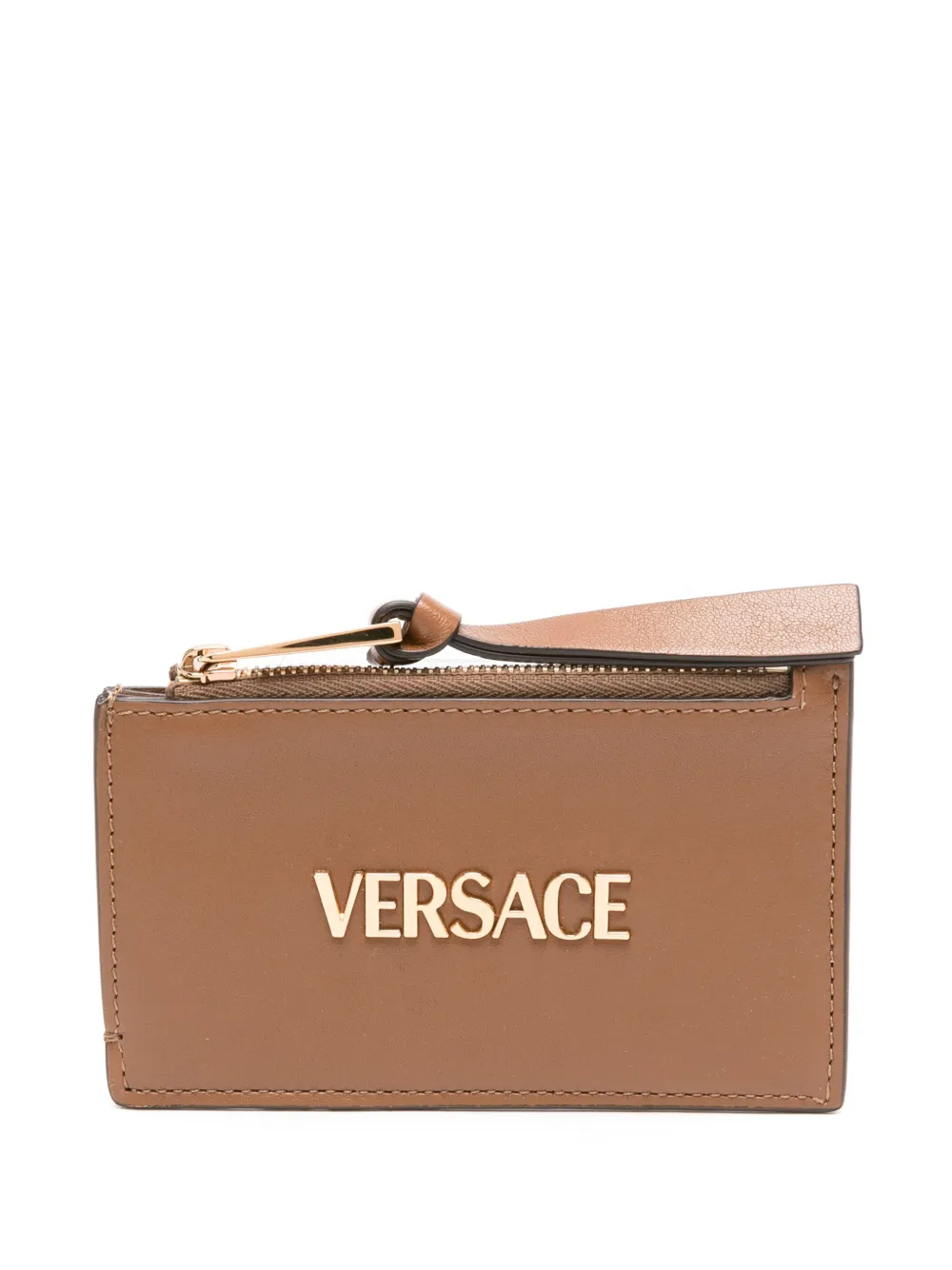

Кожаный кардхолдер VERSACE, коричневый