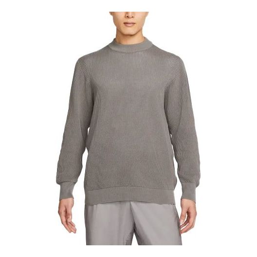 

Свитер Men's Nike Solid Color Round Neck Long Sleeves Knit Wool Sweater Wolf Grey
