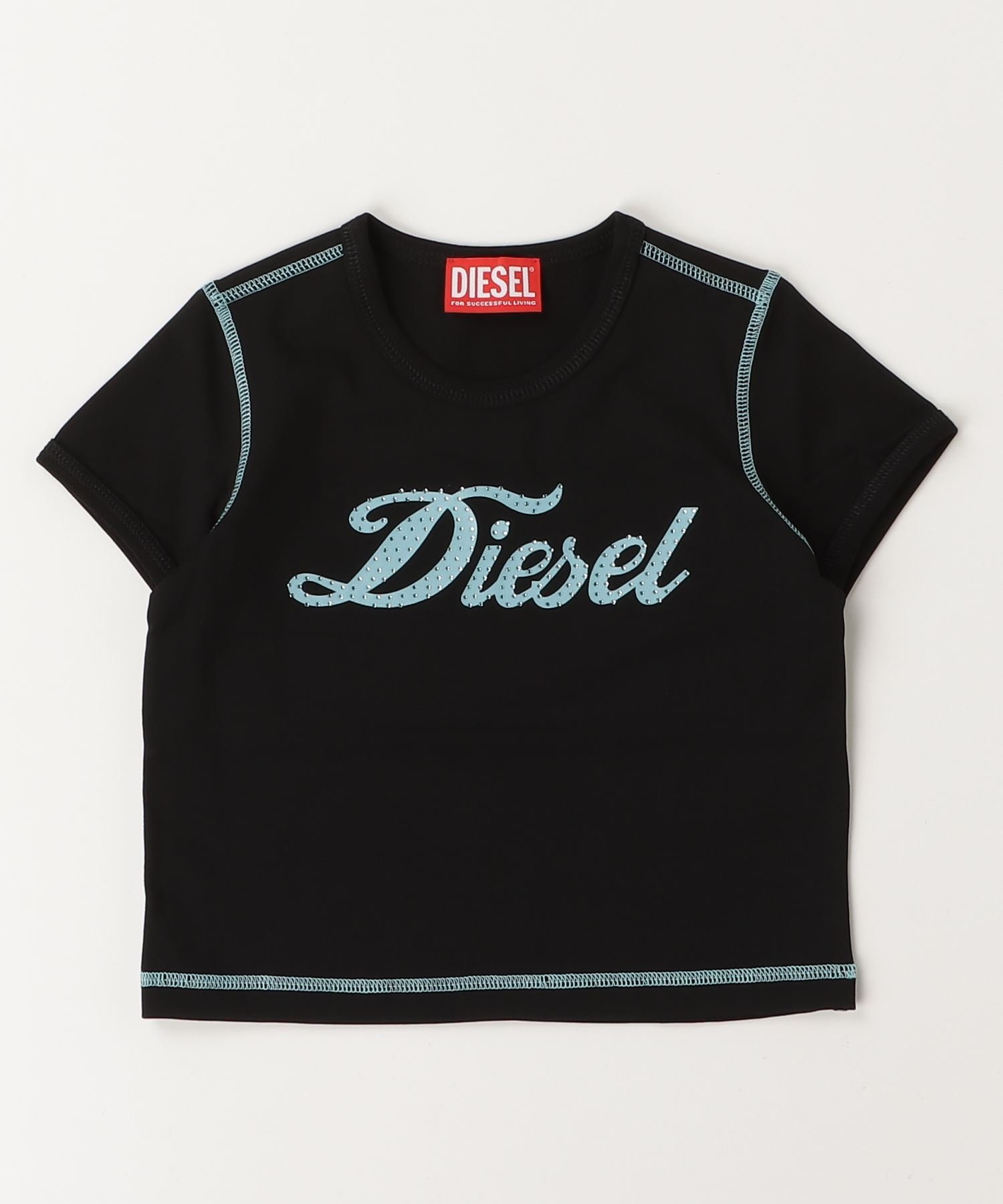 Детская футболка с коротким рукавом и логотипом бренда DIESEL, Black