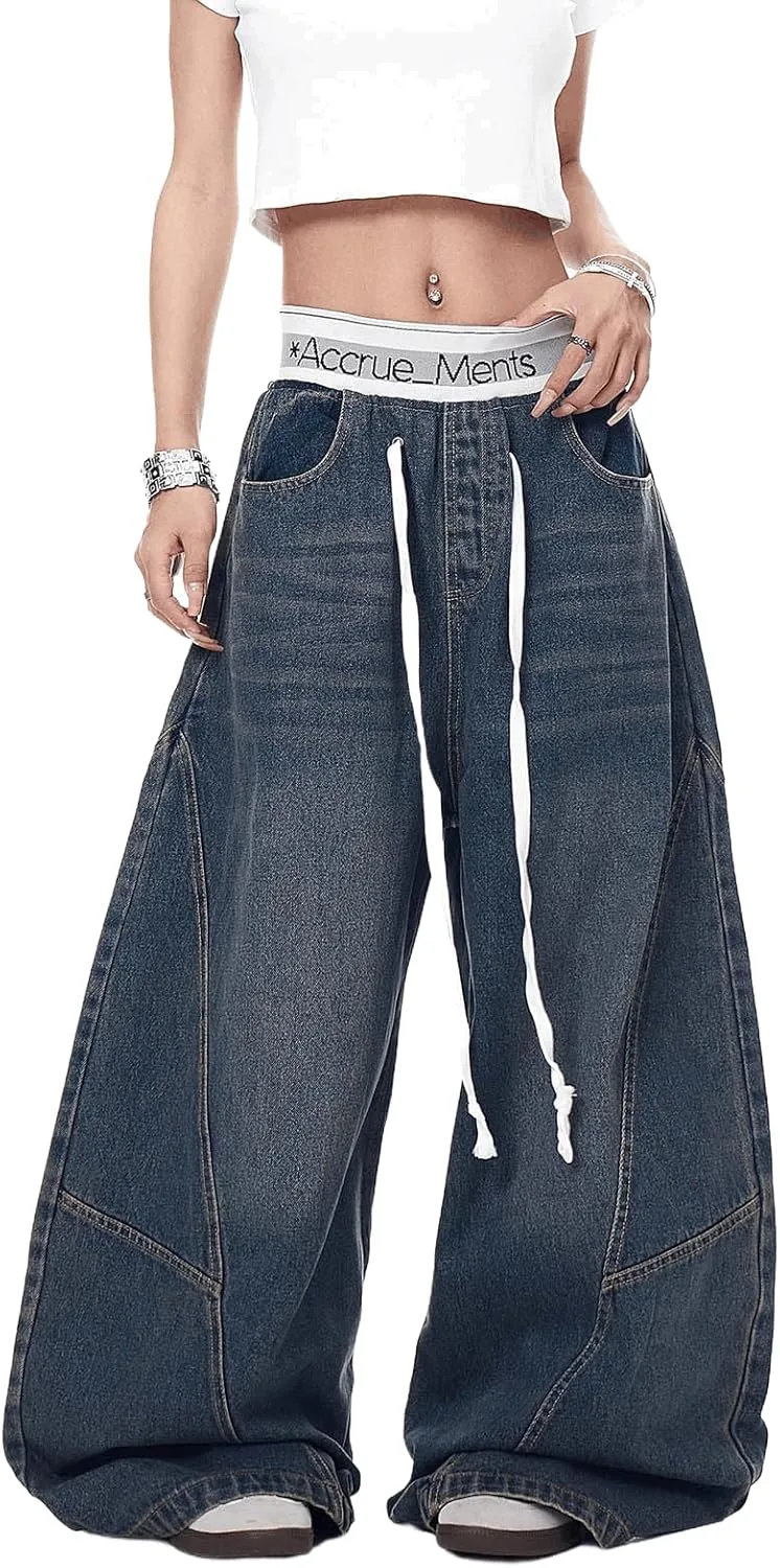 

Женские повседневные брюки High Waisted Retro Contrast Wide Leg