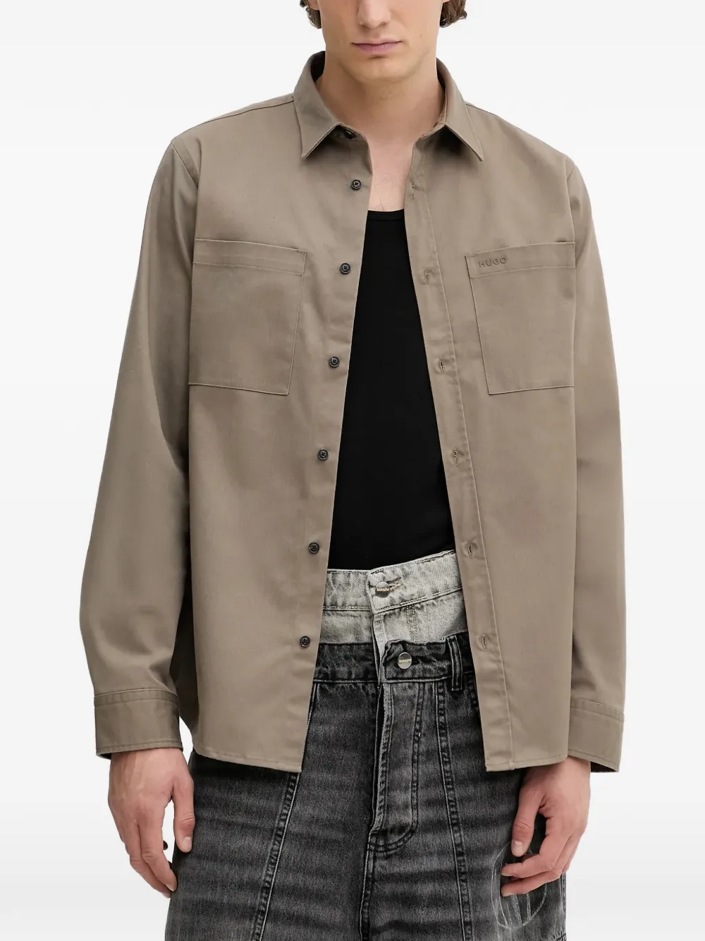 

Рубашка с нагрудным карманом Hugo, нейтральный