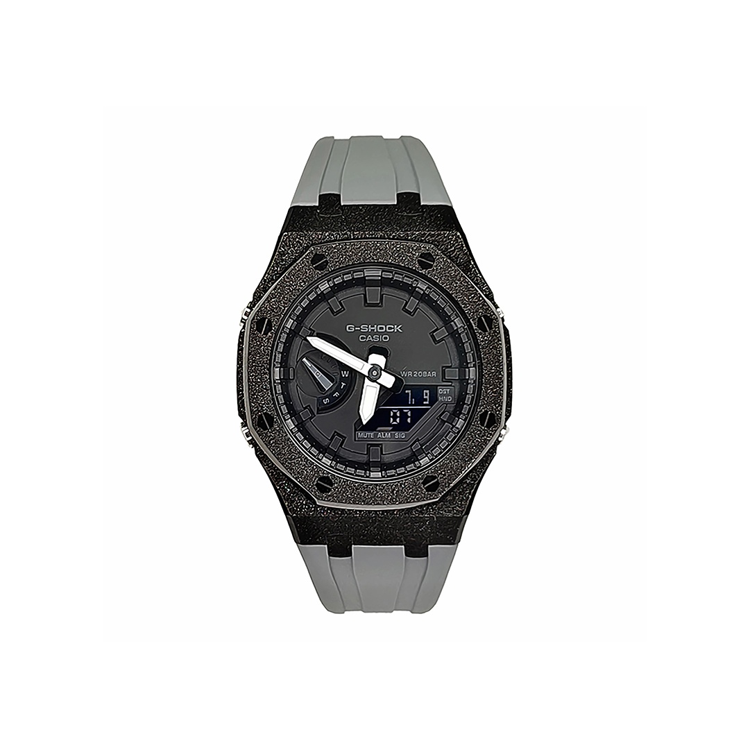 

CASIO Часы Men Liquid Crystal/Analog Dual Display Series Black Watch, Frost Black Sparkling Sandblasting Charcoal Gray