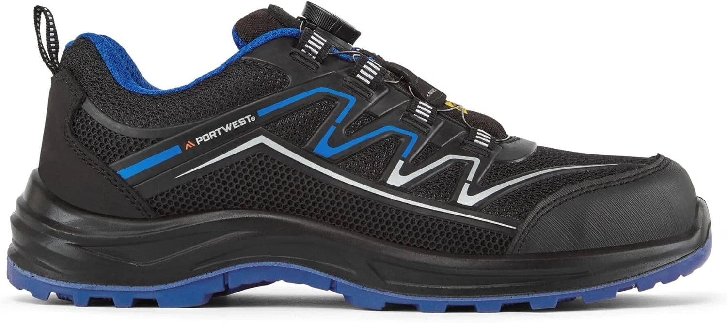 Спортивная обувь Portwest из композитного материала KPU и сетки S1PS ESD SR FO FT32, Schwarz Blau