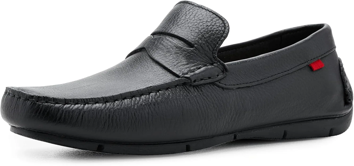 Лоферы кожаные для мужчин, Black Grainy Marc Joseph New York