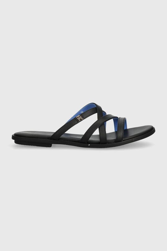 

Кожаные тапочки TH STRAP FLAT SANDAL Tommy Hilfiger, черный