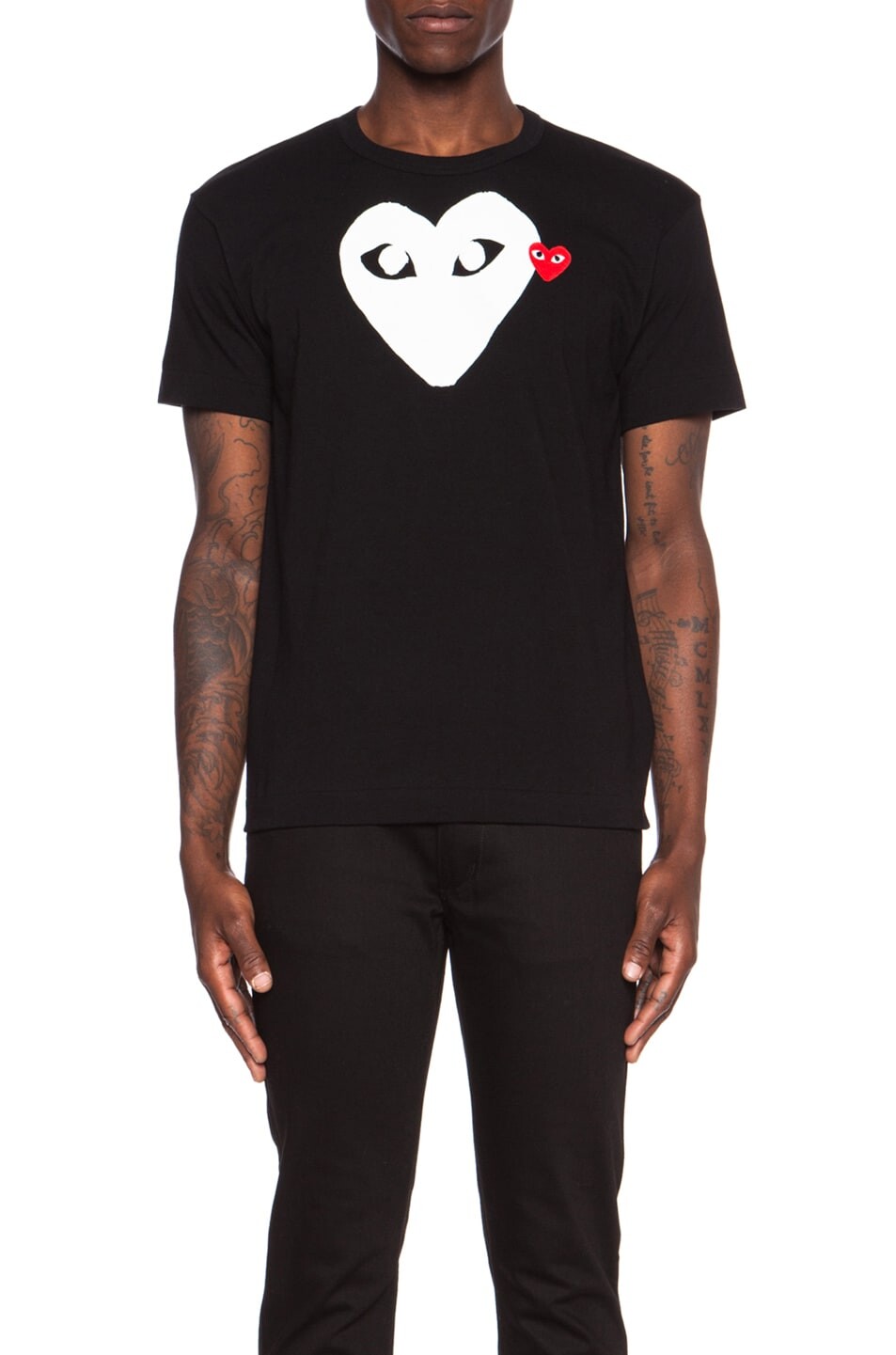 

Хлопковая футболка с красной эмблемой Comme Des Garcons Play, черный