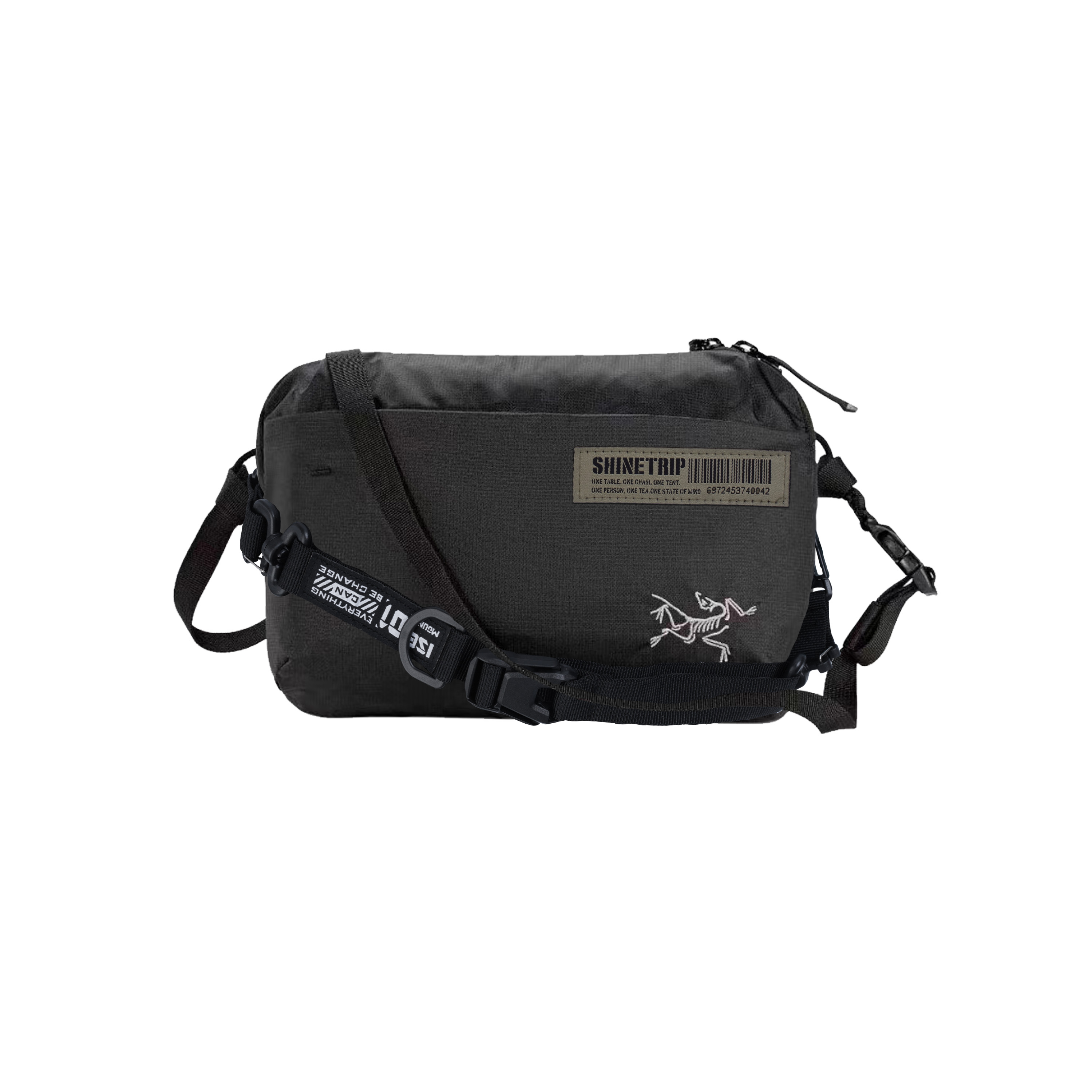 

Arcteryx Полиамидная поясная сумка унисекс черная, Gray Scale