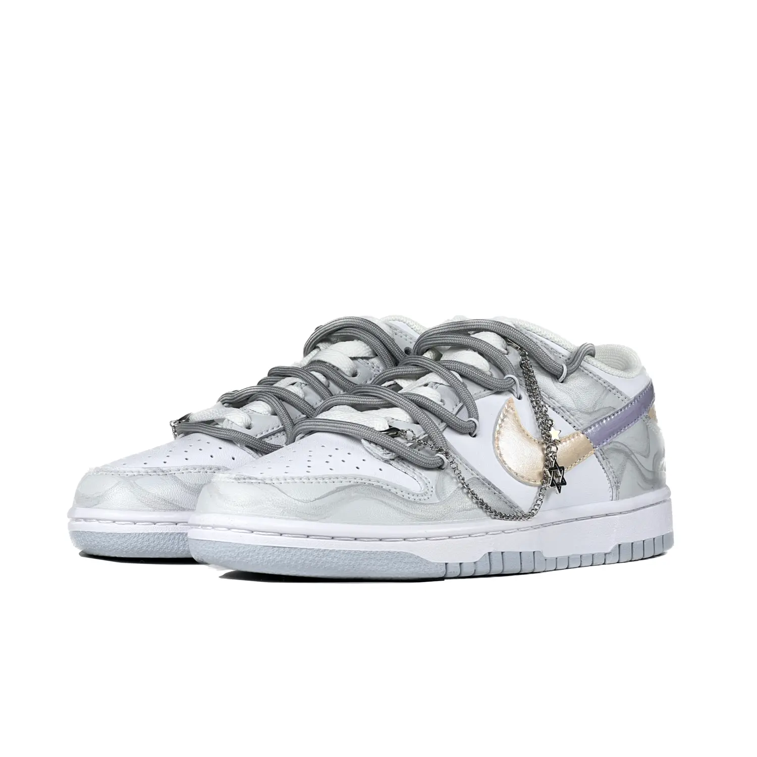 

Кроссовки Nike Dunk Skateboarding Shoes Women's Low-top Purple, светло-серый
