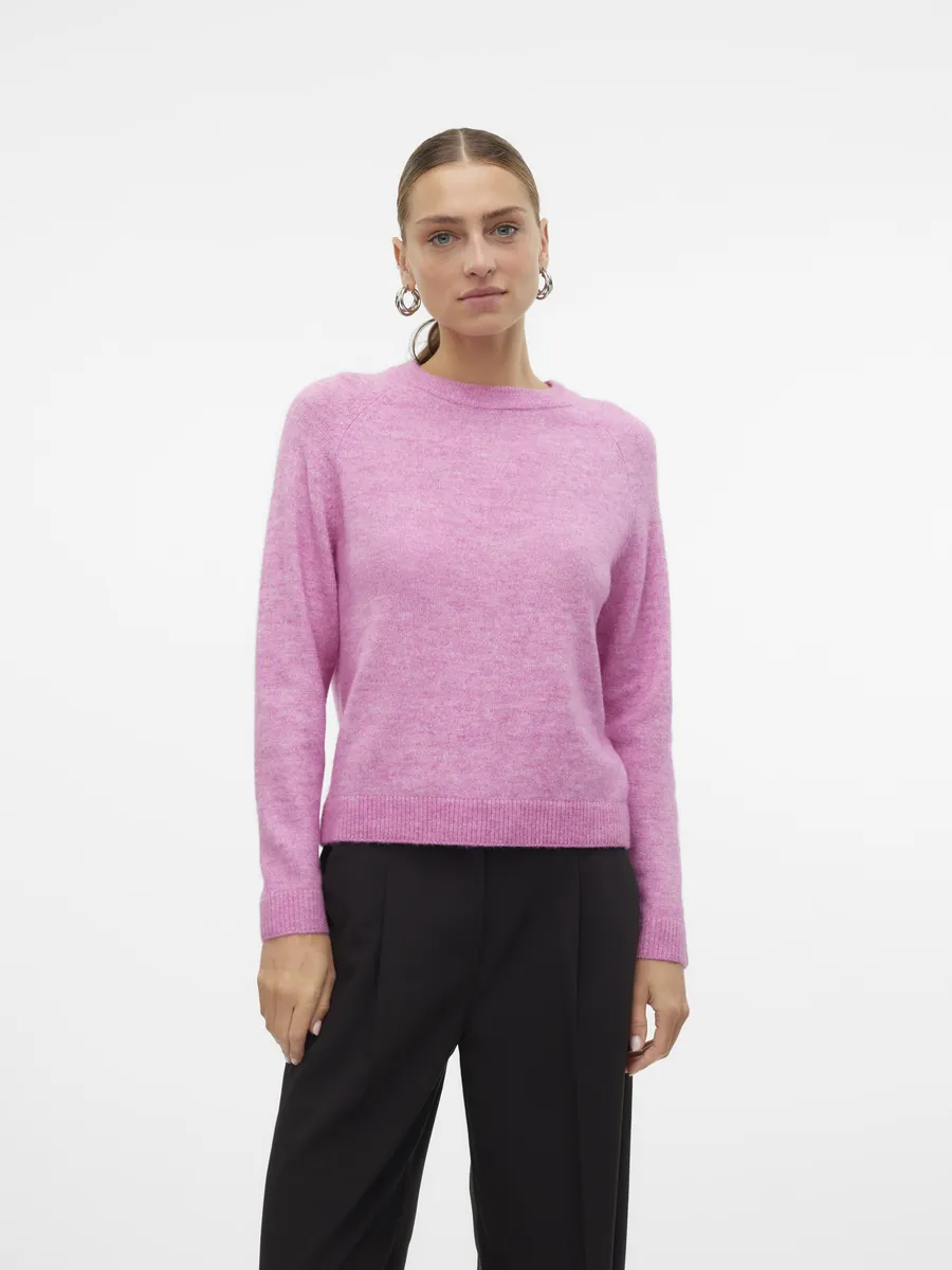 

Свитер с круглым вырезом Vero Moda "VMFILUCA LS O-NECK PULLOVER GA NOOS", фуксия