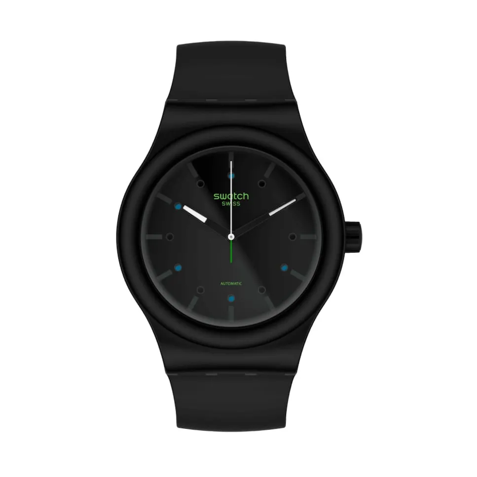 

Часы AM51 с черным ремешком из биоматериала Swatch, черный
