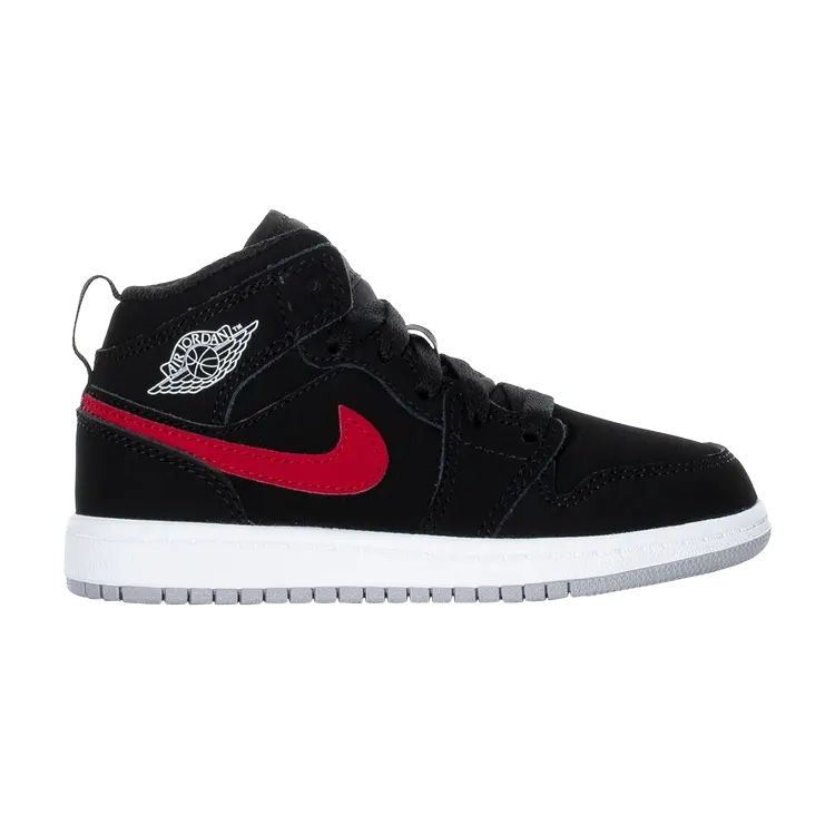 

Кроссовки Air Jordan 1 Retro Mid PS 'Black University Red', черный