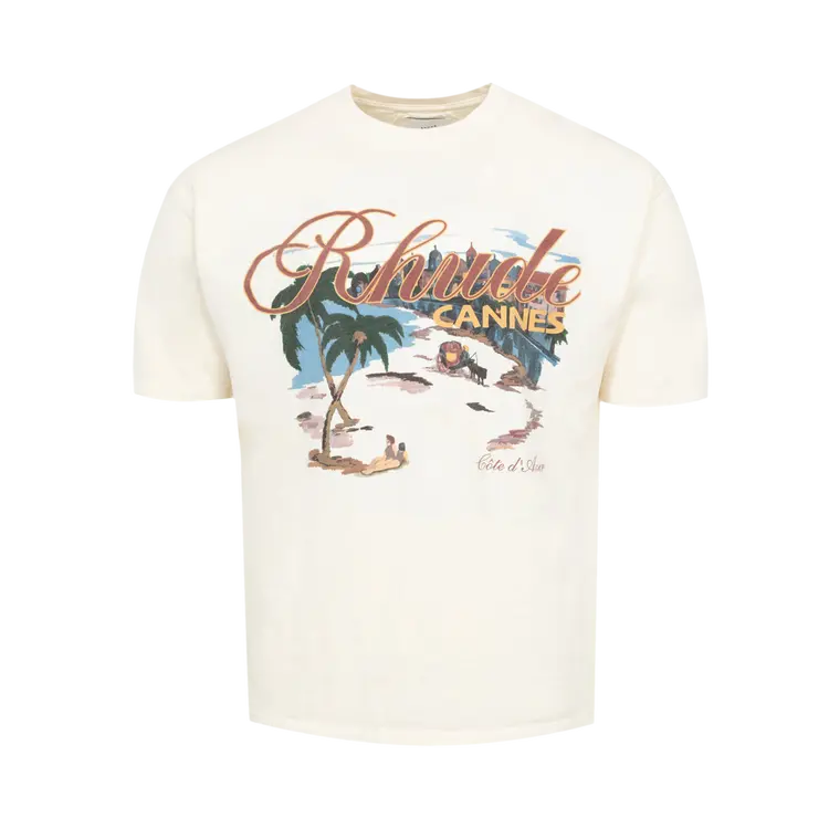 

Футболка Rhude Cannes Beach 'Vintage White', белый