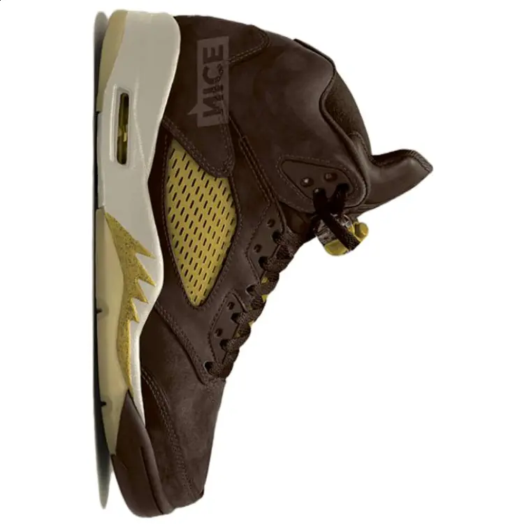 Кроссовки Air Jordan 5 Vintage Basketball Shoes Men Mid-top Brown, коричневый — фото 3