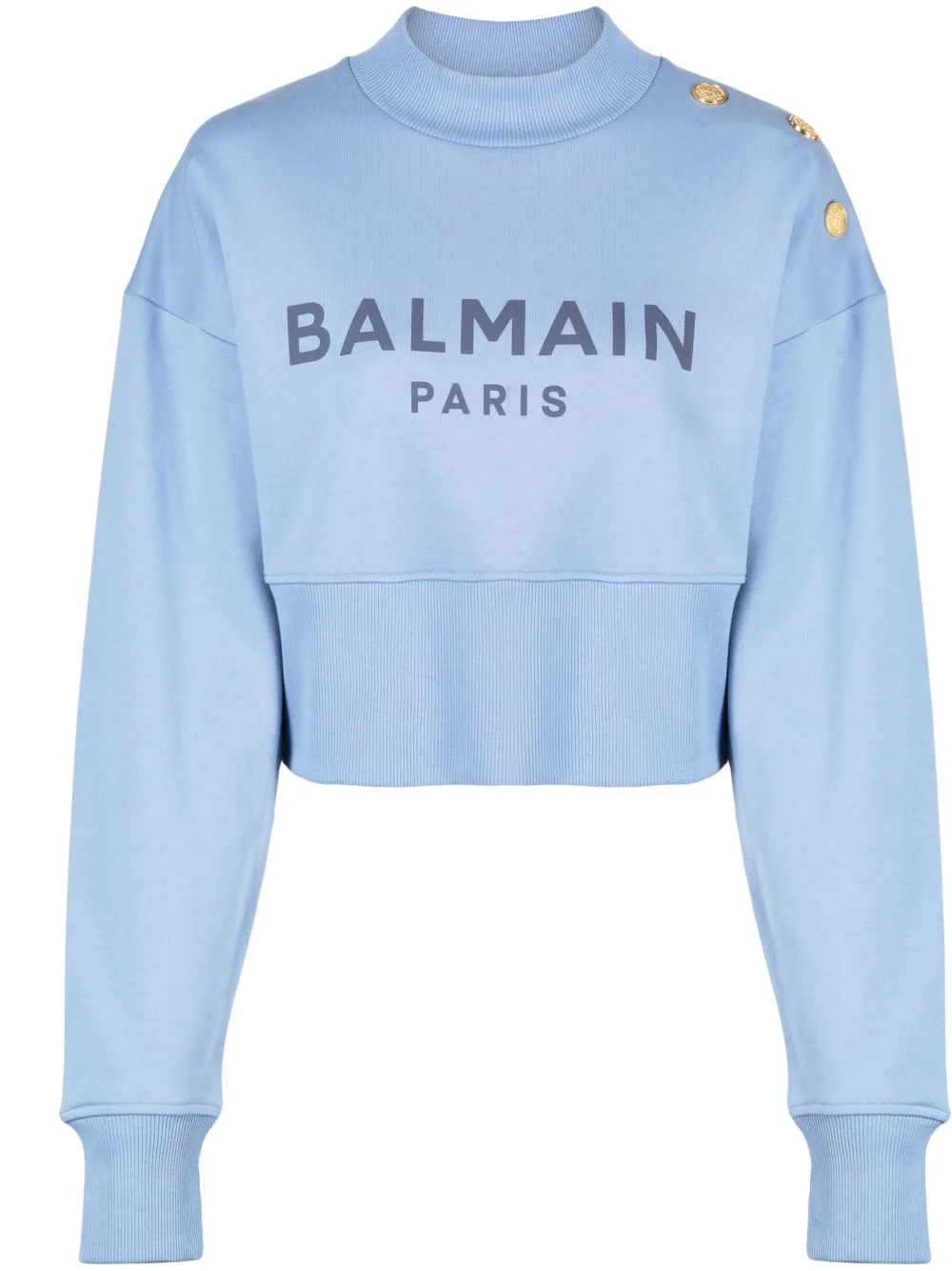 

Укороченная толстовка с логотипом BALMAIN, синий