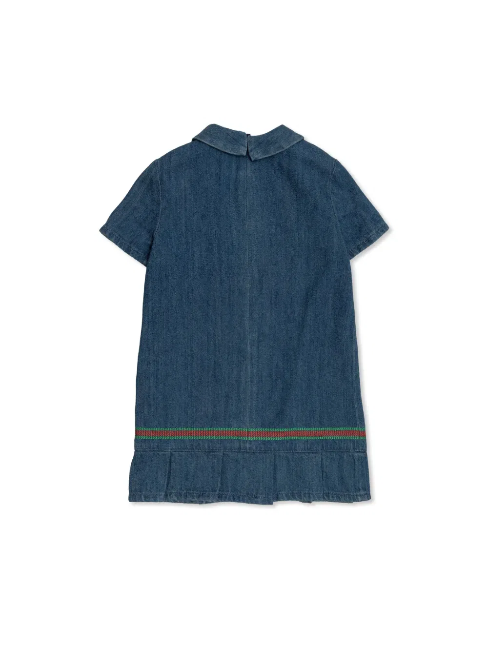 Джинсовое платье с вышивкой в виде сетки Gucci Kids, синий — фото 2