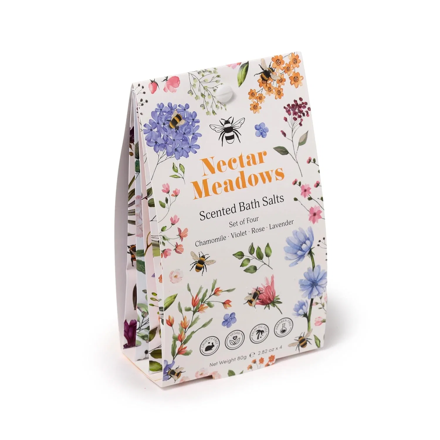 Набор из 4 ароматизированных солей для ванн Bees Nectar Meadows Puckator