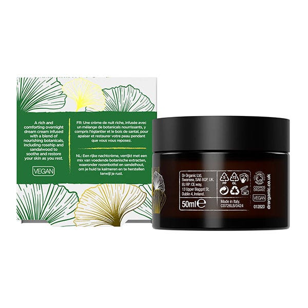 Крем для лица Dr. Organic — Питательный ночной Evoke Tranquility Moisture Renewal Night Cream, 50 мл — фото 4