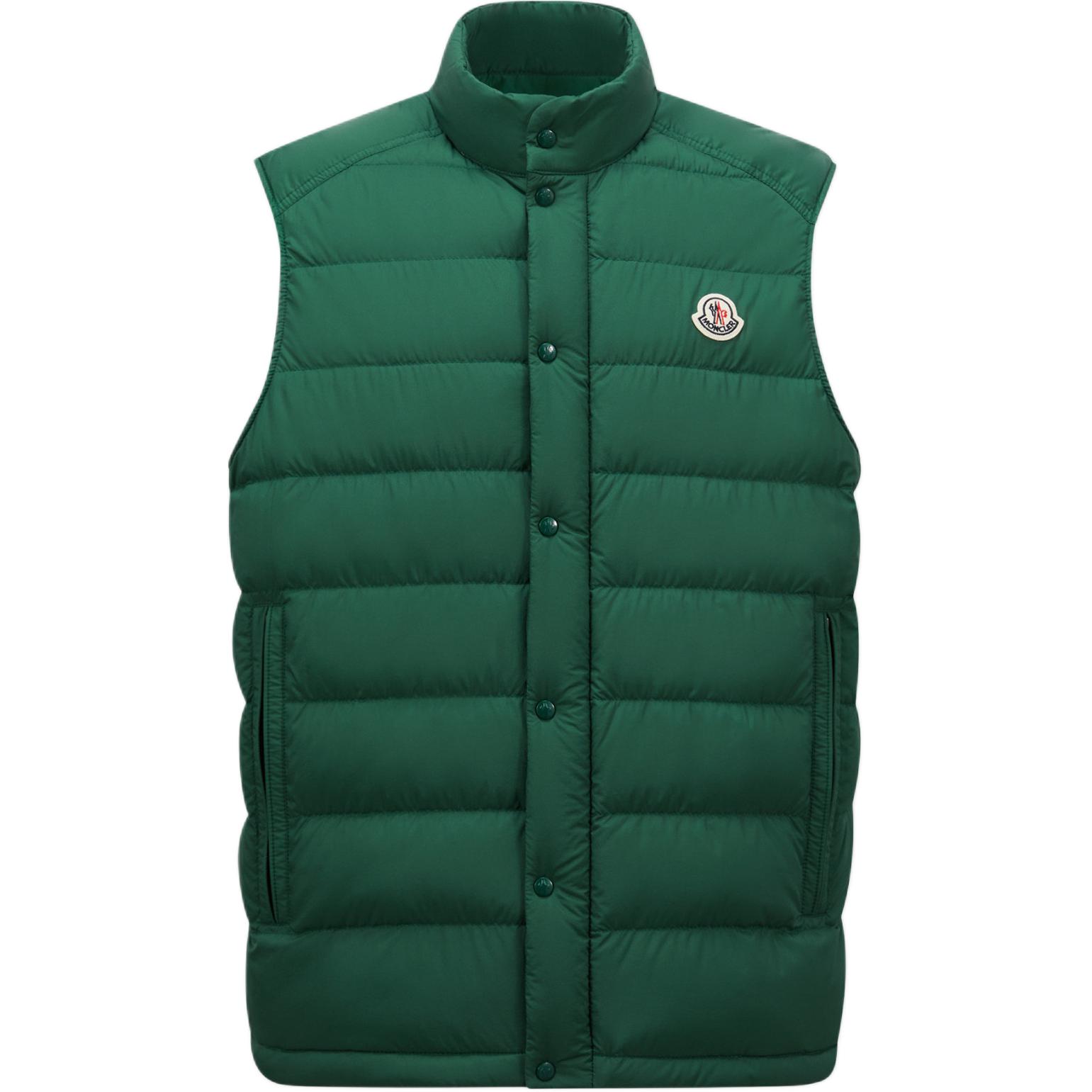 

Moncler Барт Логотип Нашивка Стеганый Жилет, Emerald Green