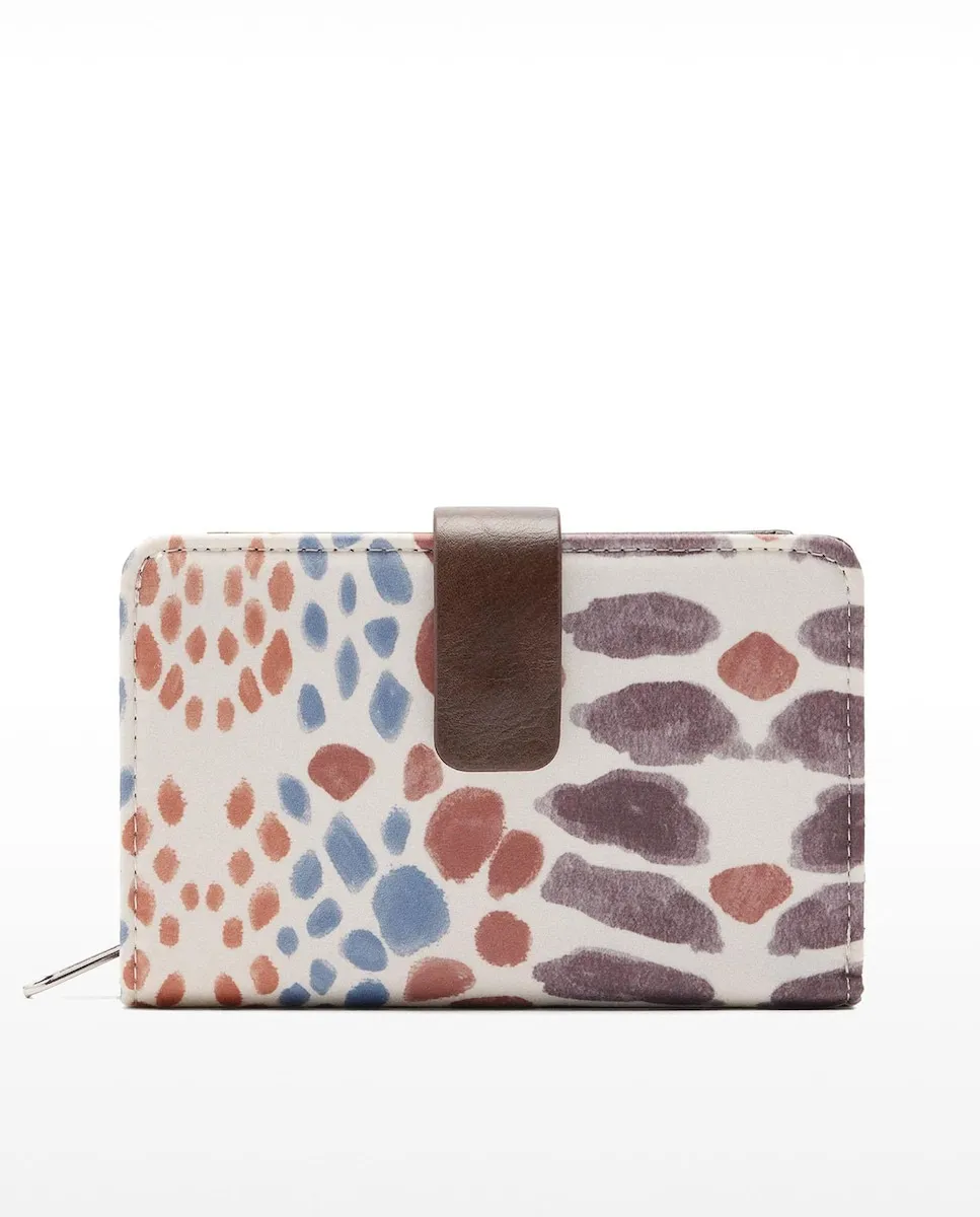 

Женский маленький кошелек с кнопкой и принтом под животных Parfois, мультиколор