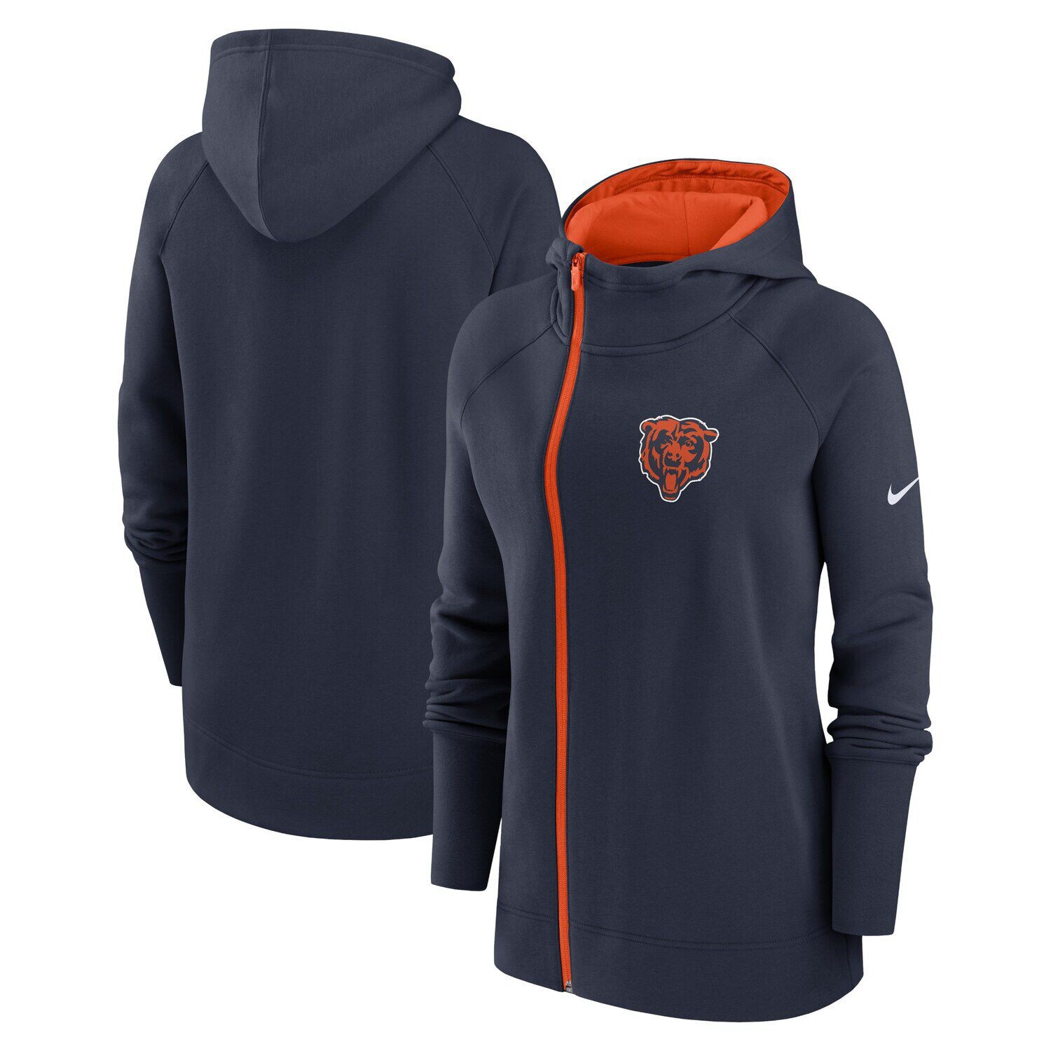 

Женская темно-синяя худи с молнией во всю длину реглан Nike Chicago Bears Nike, Синий, Женская темно-синяя худи с молнией во всю длину реглан Nike Chicago Bears Nike