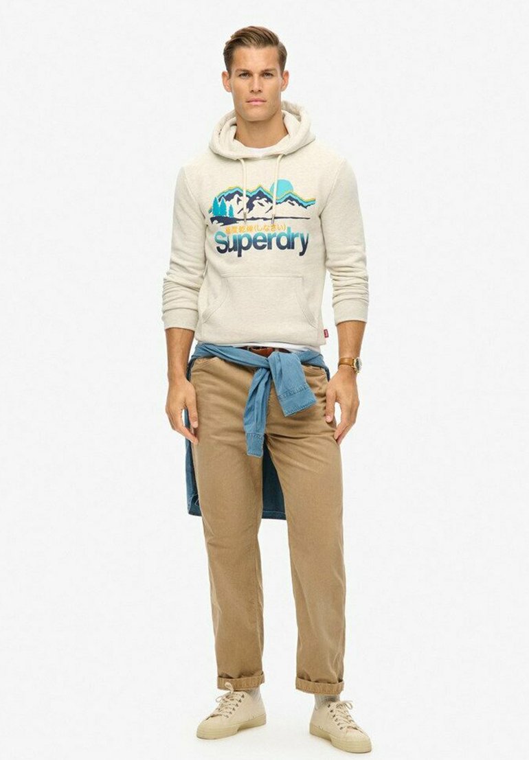 

Толстовка с капюшоном GREAT GRAPHIC Superdry, светло-серый
