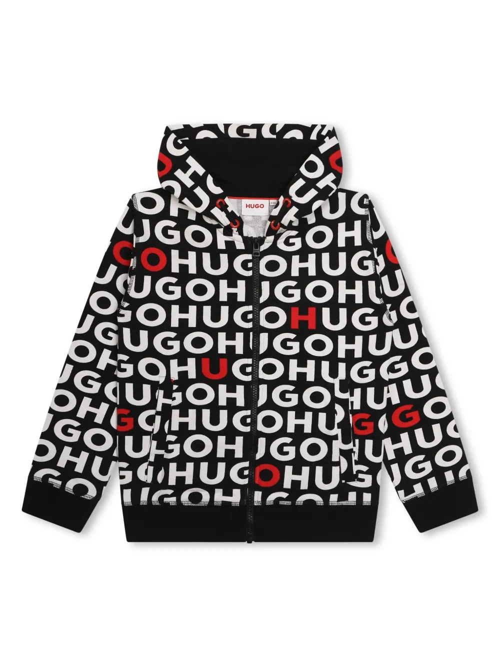 

Толстовка на молнии с логотипом HUGO KIDS, черный