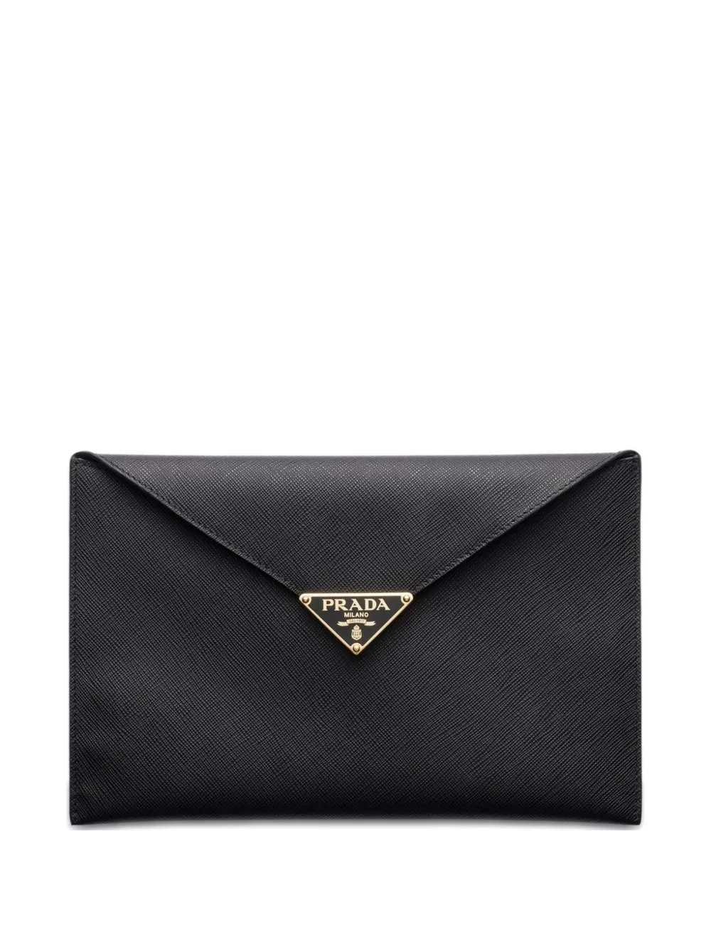 

Клатч-конверт с логотипом Prada, черный