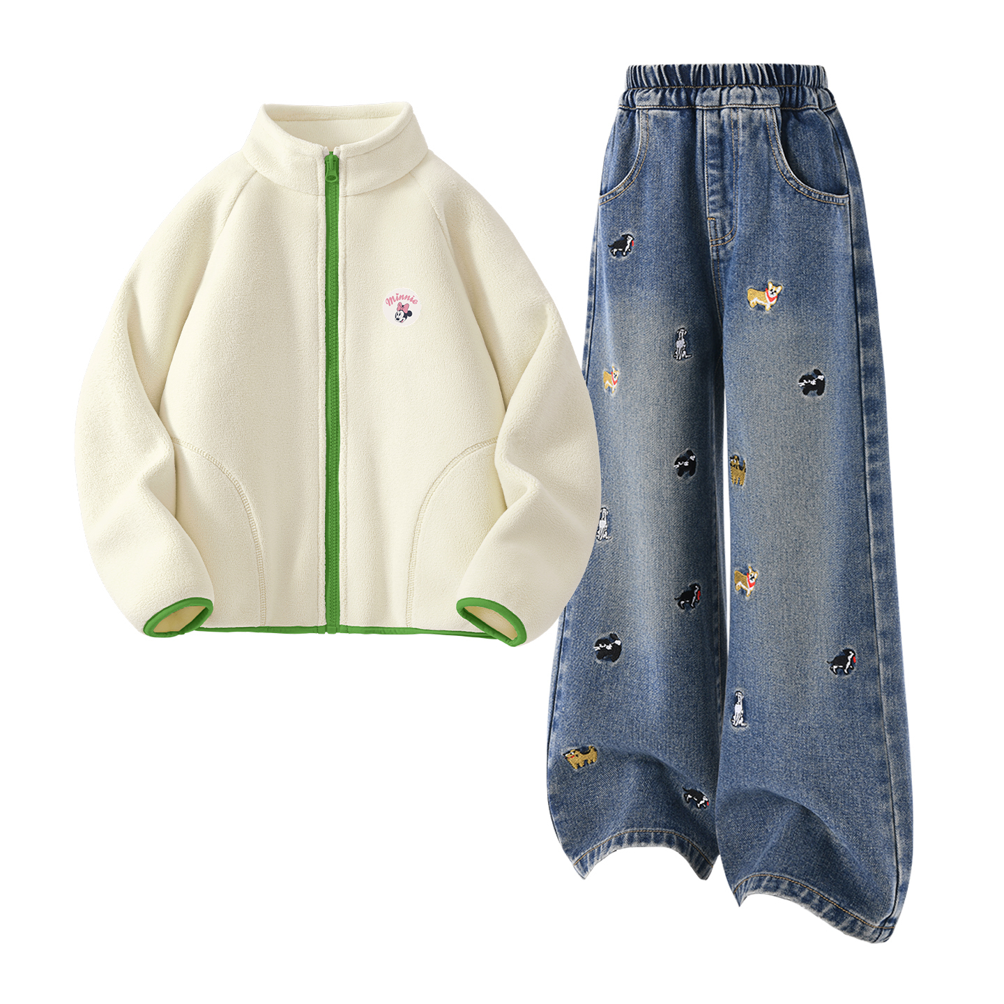 Детская повседневная спортивная одежда Disney, Dini Medium Round Hook-And-Loop K Frosting Pink+Solid Color Denim Blue — фото 4