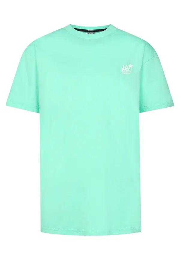 Футболка Petrol Industries Logo t-shirt mariposa print t-shirt, зелено-аквамариновая