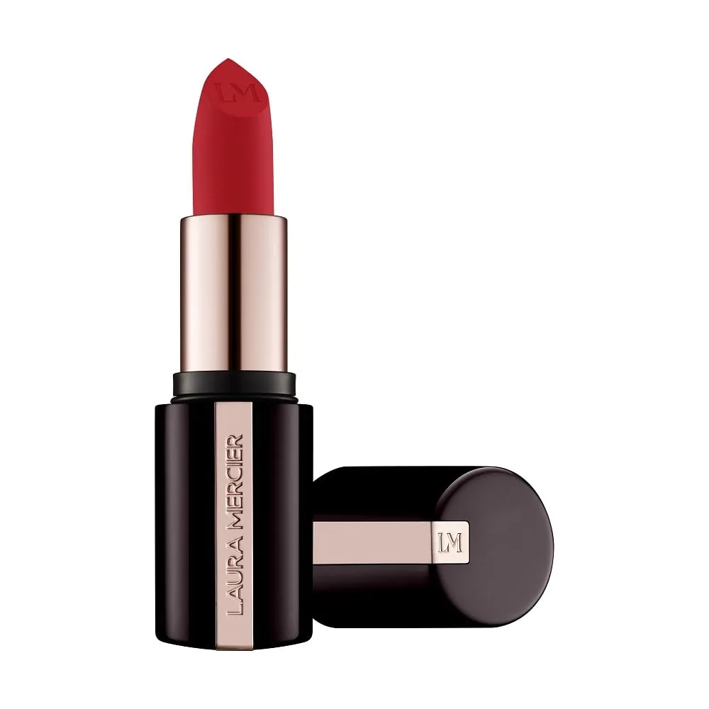 Laura Mercier Caviar Smoothing Matte помада, 16-часовое увлажнение, стойкое покрытие, насыщенный цвет, устойчива к смазыванию и переносу, с гиалуроновой кислотой и витамином E, 520 Scarlet Velvet